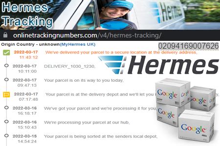 track hermes delivery van|Hermes tracking today.